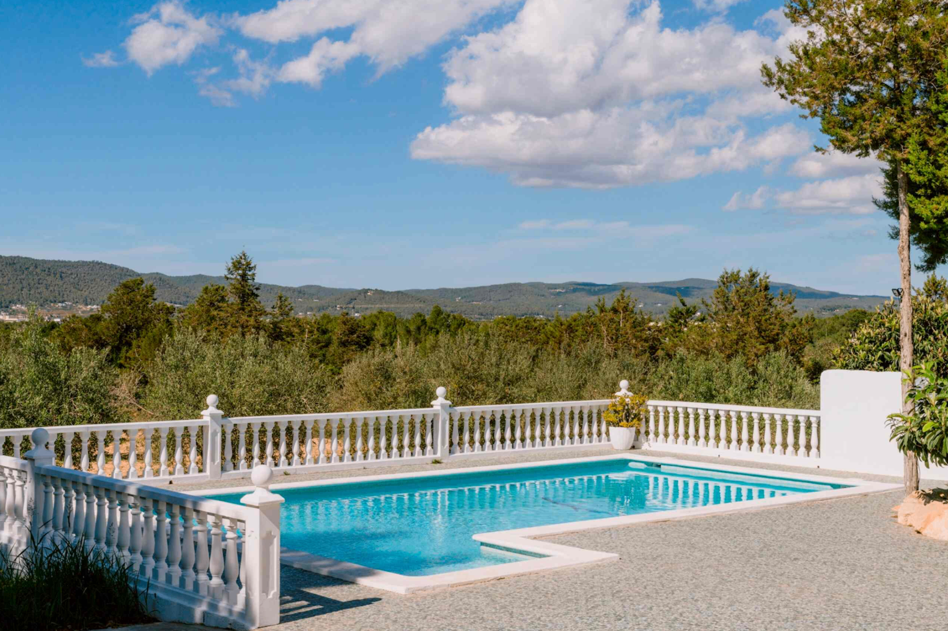 Pool with mountain view